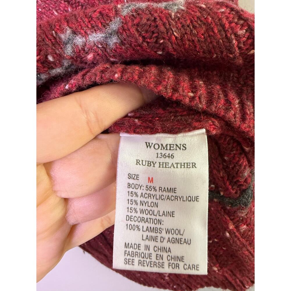 Woolrich Ruby Heather Knit Sweater Womens Medium Speckled Henley Pullover - Picture 3 of 5